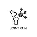 Joint pain icon. Single high quality outline symbol of illness and injury for web design or mobile app. Thin line signs Royalty Free Stock Photo