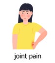 Joint pain icon vector. Osteoporosis world day concept, osteoarthritis anatomical illustration. Spine problem, back painful