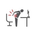 joint pain line icon. Vector icon for web graphic. Royalty Free Stock Photo