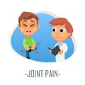 Joint pain medical concept. Vector illustration.