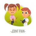 Joint pain medical concept. Vector illustration.