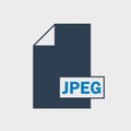 Joint Photographic Experts Group JPEG file format Icon on gray background. Royalty Free Stock Photo