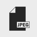 Joint Photographic Experts Group JPEG file format Icon on gray background.