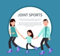 Joint Sports Poster Frame for Text Circle Family Royalty Free Stock Photo
