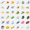 Joint stock company icons set, isometric style