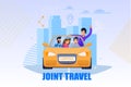 Joint Travel Service Illustration. Carpool Concept