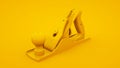 Jointer plane isolated on yellow background. Minimal idea concept, 3d illustration