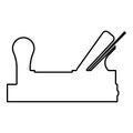 Jointer plane with wood icon black color illustration outline