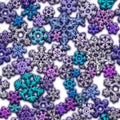 Jointless texture of different snowflakes on white background Royalty Free Stock Photo