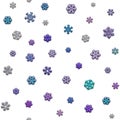 Jointless texture of different snowflakes on white background Royalty Free Stock Photo