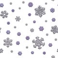 Jointless texture of different snowflakes on white background Royalty Free Stock Photo