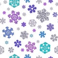 Jointless texture of different snowflakes on white background Royalty Free Stock Photo