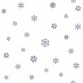 Jointless texture of different snowflakes on white background Royalty Free Stock Photo