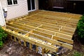 Joists in place on a new deck construction Royalty Free Stock Photo