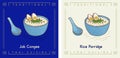 Jok Congee or Thai rice porridge in bowl food illustration