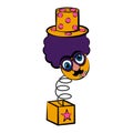 Joke box with a clown. April fool day