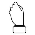 Joke gesture icon outline vector. Arm pose