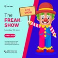 Banner design of the freak show Royalty Free Stock Photo