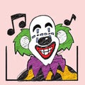 Joker cartoon with Musical note