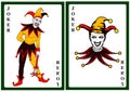 Joker in colorful costume playing card Royalty Free Stock Photo