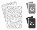 Joker Gambling Cards Vector Mesh Network Model and Triangle Mosaic Icon