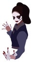 Joker girl, illustration, vector Royalty Free Stock Photo