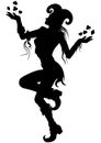 Joker Girl silhouette Royalty Free Stock Photo