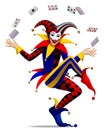 Joker with playing cards Royalty Free Stock Photo