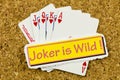 Joker wild poker cards gambling game opportunity chance gamble risk