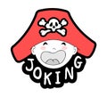 Joking baby face with pirate hat