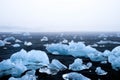 Jokulsarlon Beach Diamond Beach with giant ice rocks on the lava black sand beach.