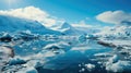 Jokulsarlon Glacier Lagoon in south Iceland on a sunny spring day, Tourist attraction in the south of Iceland