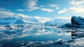 Jokulsarlon Glacier Lagoon in south Iceland on a sunny spring day, Tourist attraction in the south of Iceland