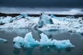 Jokulsarlon glacier lagoon, Vatnajokull national park, Iceland. Ocean bay and icebergs. Summer season. Natural Icelandic landscape Royalty Free Stock Photo