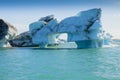 Jokulsarlon iceberg with bow iceland