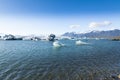 Jokulsarlon iceberg with bow iceland