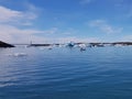 Jokulsarlon iceberg lagoon in Iceland on a sunny day