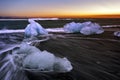 Jokulsarlon with icebergs beached