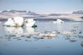 Jokulsarlon lagoon with fast moving floating icebergs, Iceland Royalty Free Stock Photo