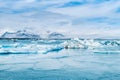 Jokulsarlon lagoon, Iceland. Beautiful cold winter landscape of