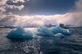 Jokulsarlon - May 05, 2018: Stunning blocks of ice in the Iceberg lagoon of Jokulsarlon, Iceland Royalty Free Stock Photo