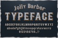 Jolly Barber vintage vector typeface for logo. Royalty Free Stock Photo