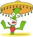 Jolly Cactus In Sombrero Royalty Free Stock Photo