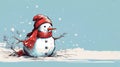 A jolly cartoon snowman