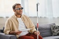 jolly indian man with visual impairment Royalty Free Stock Photo