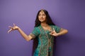 jolly indian woman in traditional clothing Royalty Free Stock Photo