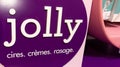 Jolly logo sign and brand text of beauty waxes creams shaving product for hair removal Royalty Free Stock Photo