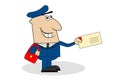 Jolly postman deliver the letter