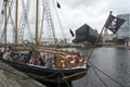 Jolly Roger flying over Liverpool