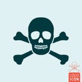 Jolly roger icon isolated